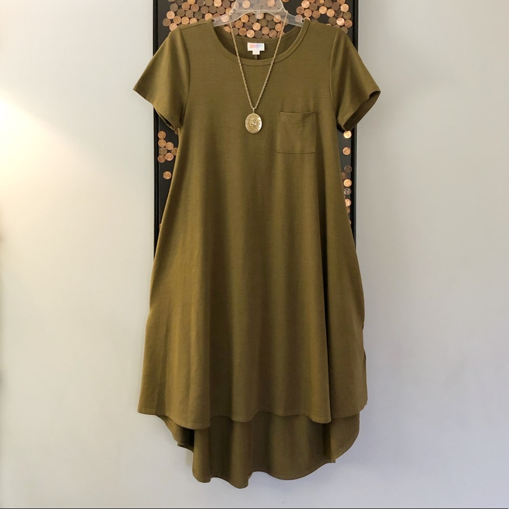 LuLaRoe Carly Olive Dress - Picture 2 of 5